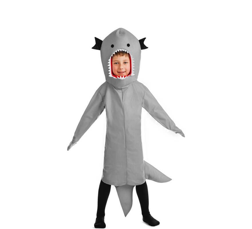 Disfraz de Tiburón Gris con falda tul para niña