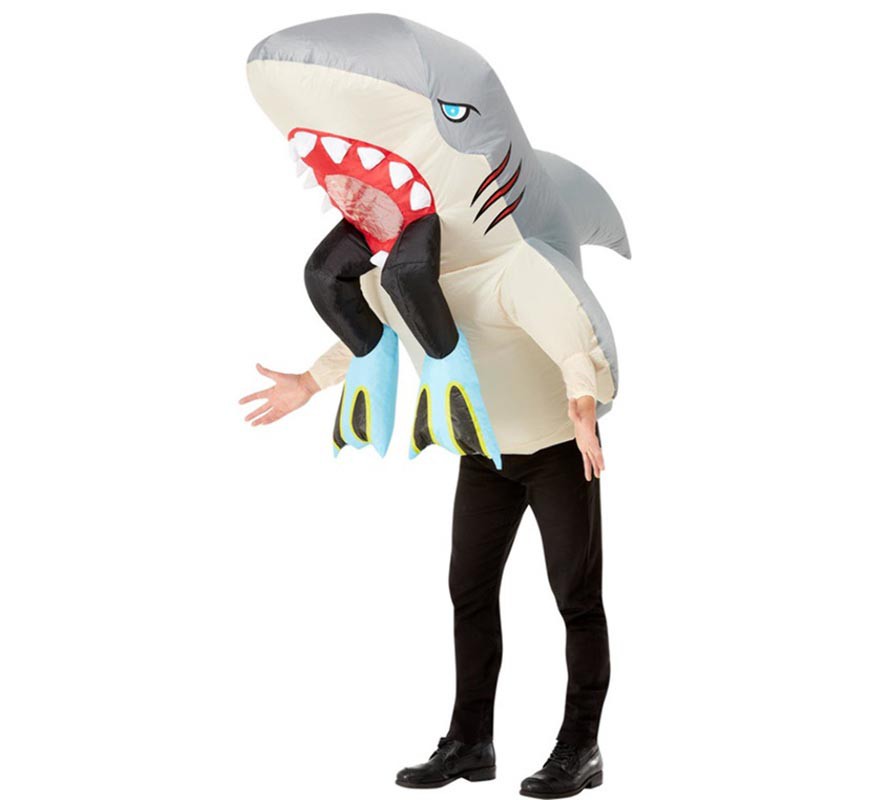 Disfraz de tiburón con socorrista - Disfraces El Barato