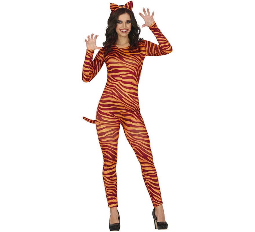 Women's Tiger Costume with Headband and Tail