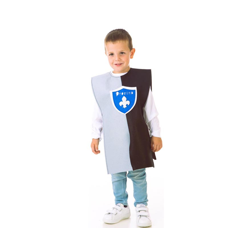 Long gray and black Medieval Tunic costume for children