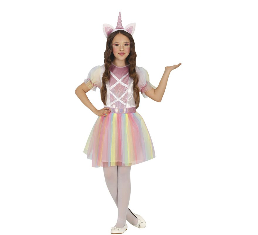 Costume Unicorno Bambina Carnevale Vestito Principessa Con Corno