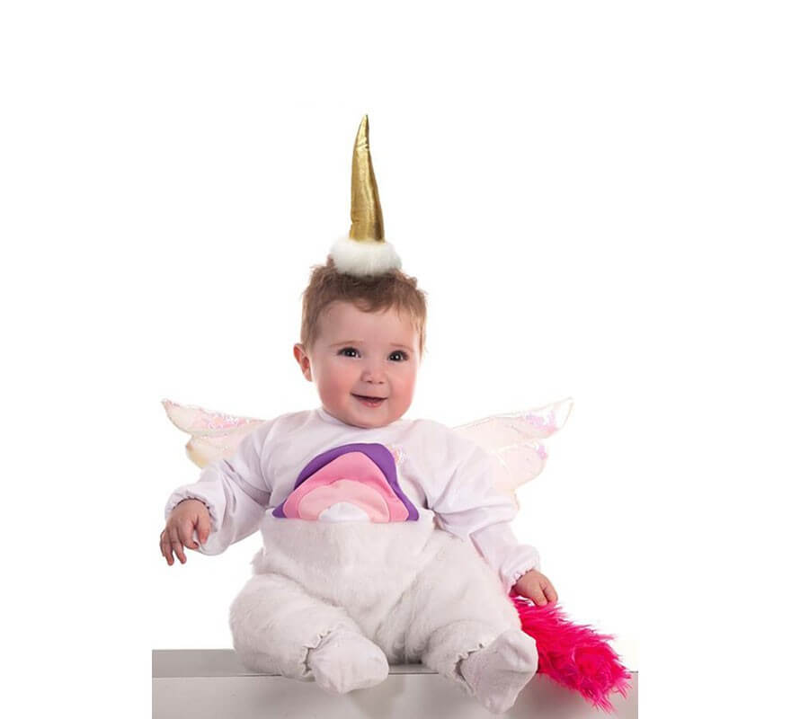 Disfraz de Unicornio Arcoíris con alas para niña