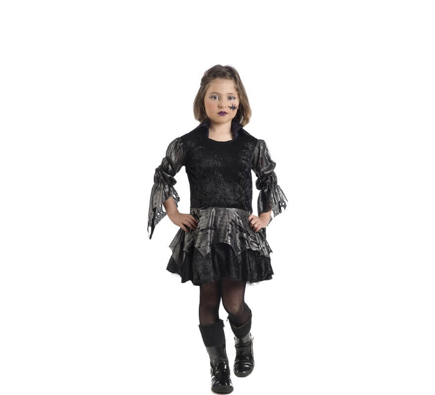 Disfraz de Vampiresa Carnilla negro para niña