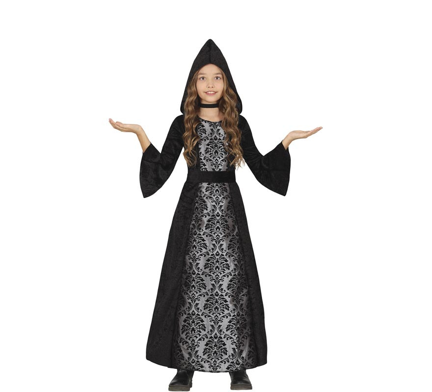 Black hooded vampire costume for girls