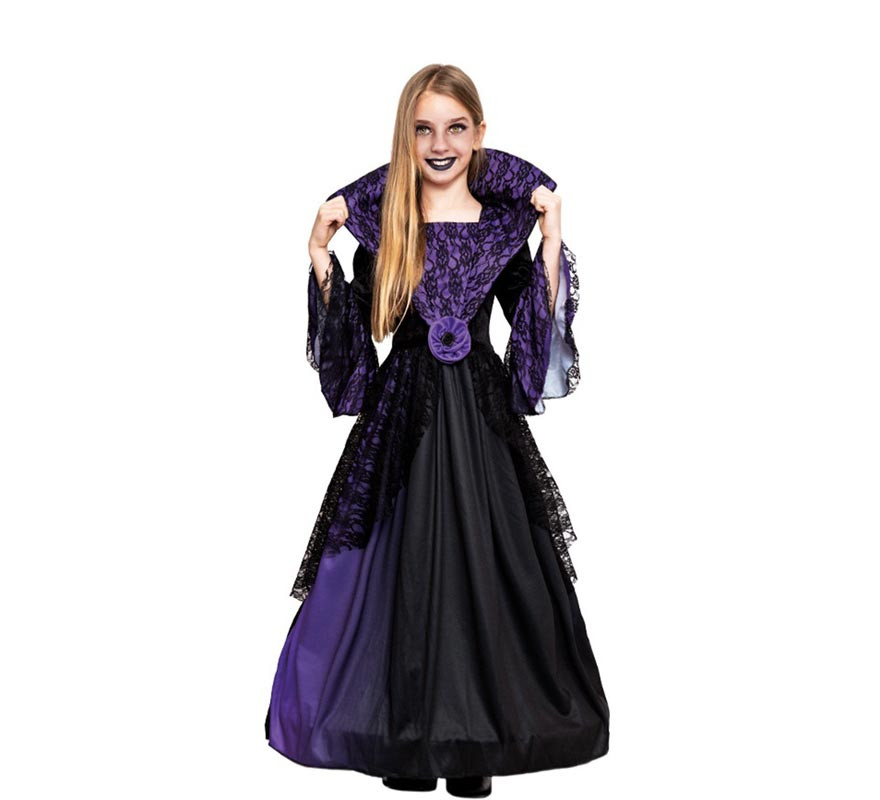 Fato de vampiro gradiente lilás para menina