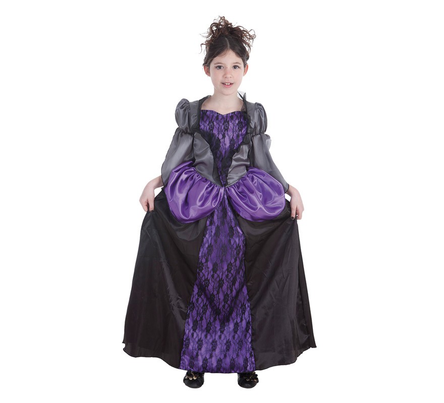Disfraz de Vampiresa gótica malva para niña