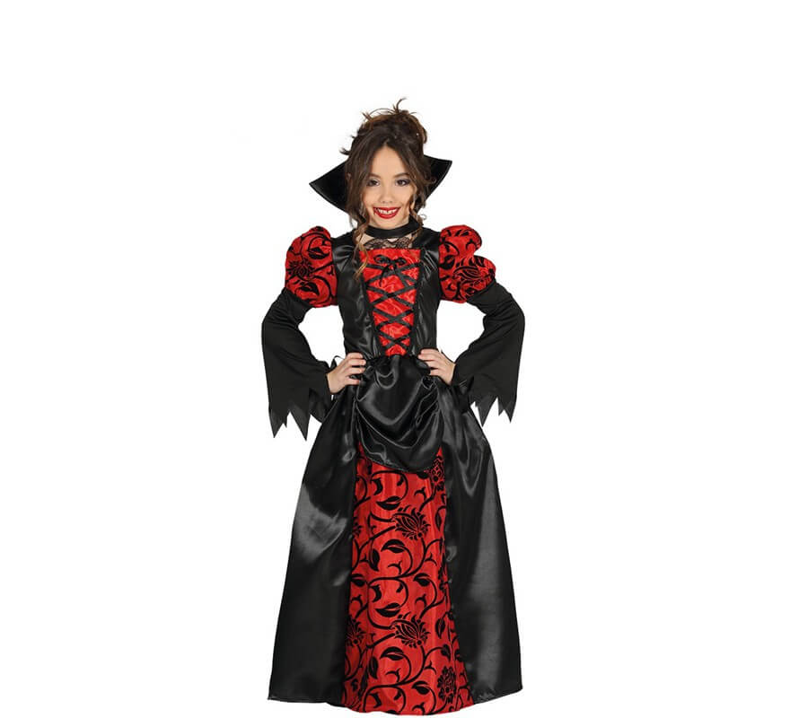 Disfraz de Vampiresa Roja para niña