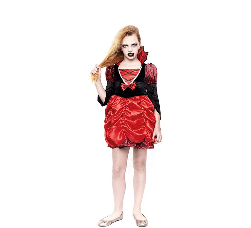 Déguisement enfant vampire fille Daria avec col