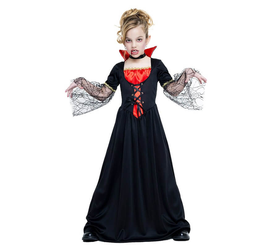 Disfraz de Vampiresa telarañas para niña