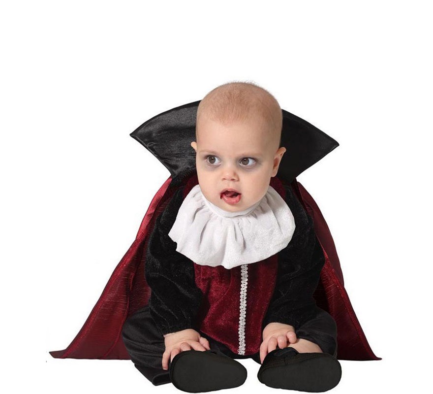 Disfraz de Vampiro negro y rojo para bebé y niños