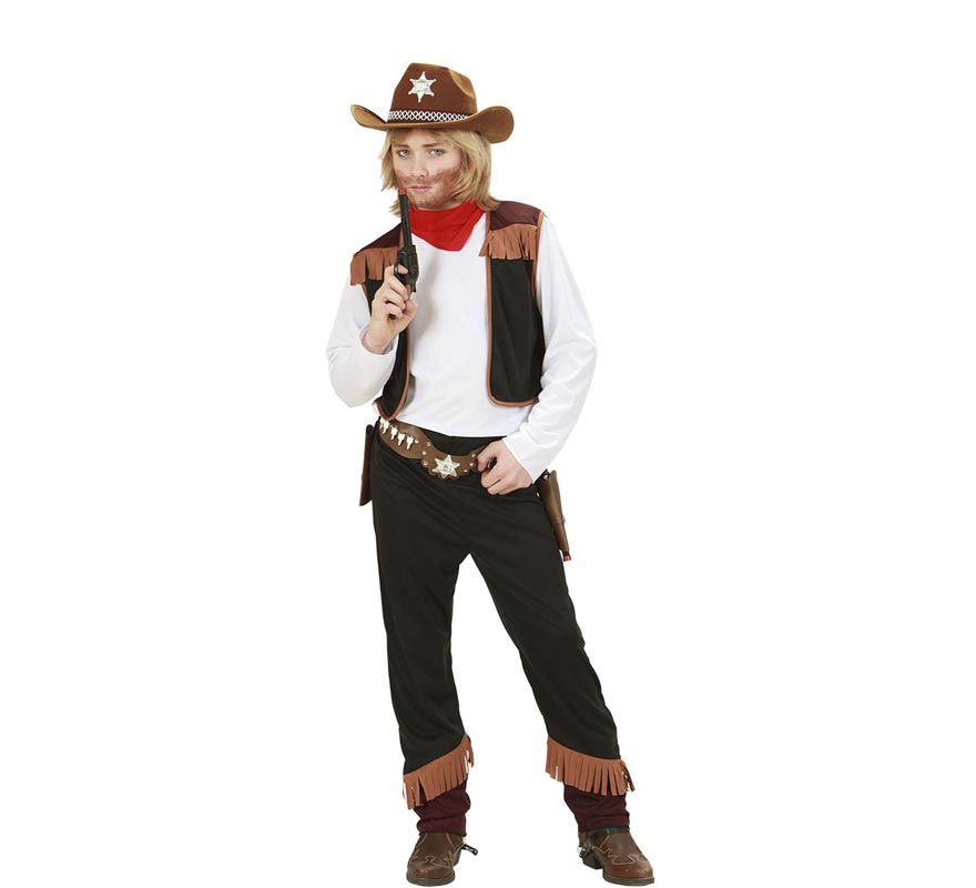 Cowboy costume with vest for children and teenagers