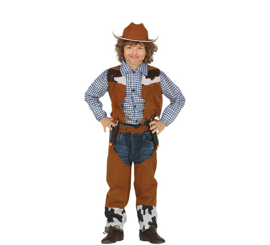 Disfraz de vaquero para niño de 4 a 10 años, disfraz de vaquero, chaleco de  niño vaquero, cubre pantalón de vaquero con flecos, chaleco de sheriff -   México
