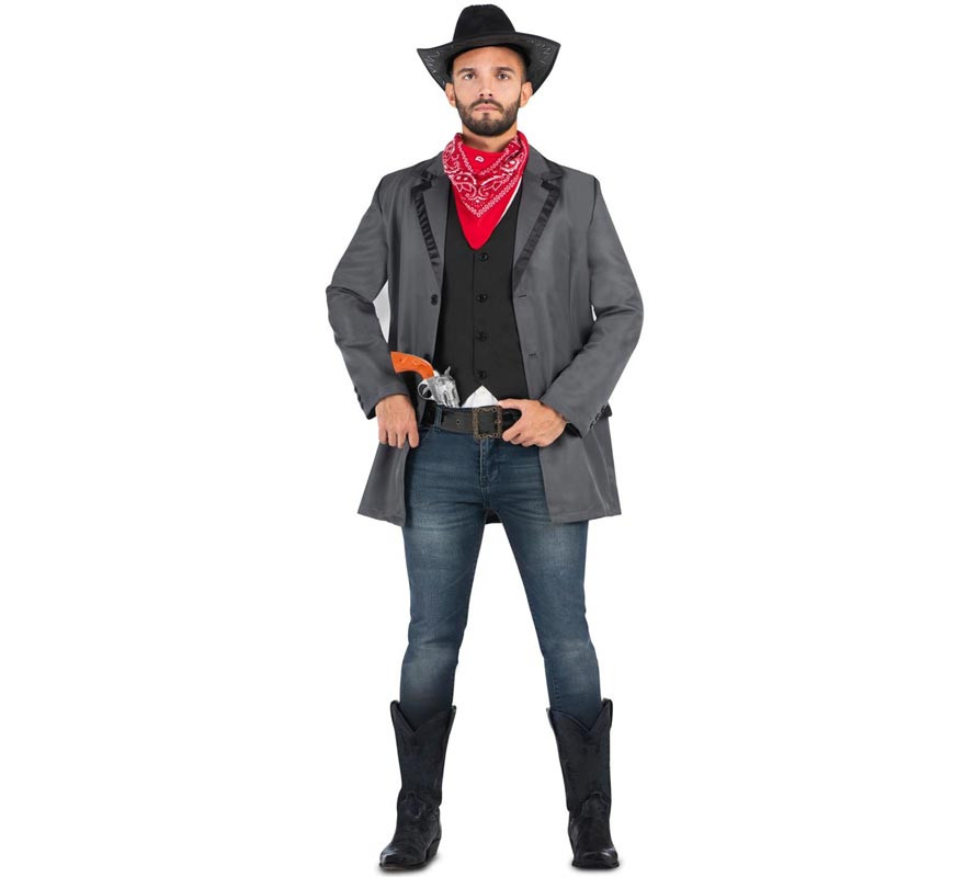 Costume Cowboy Pistolero Per Bambino – Taglia M (7-9 Anni, 120-130 Cm) – Completo Con Gilet, Cappello, Foulard E Copripantaloni