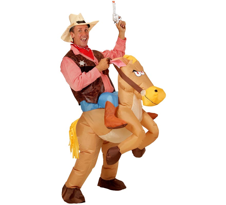 Inflatable Cowboy on Horse Costume for Adults