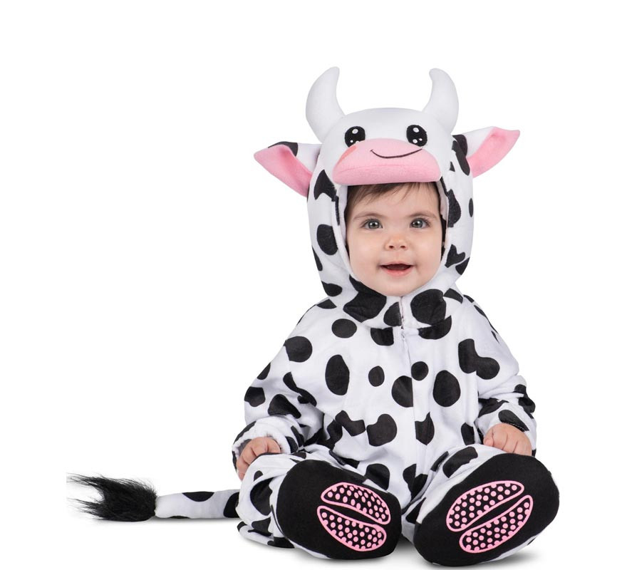 Cow costume with hood and tail for baby and girl