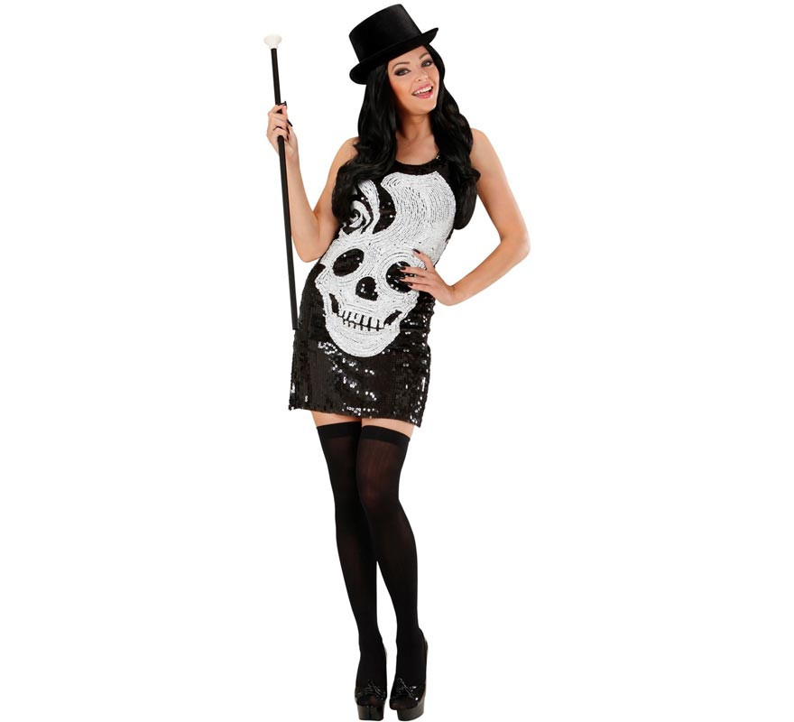 Skull Smile Dress Costume with sequins for women