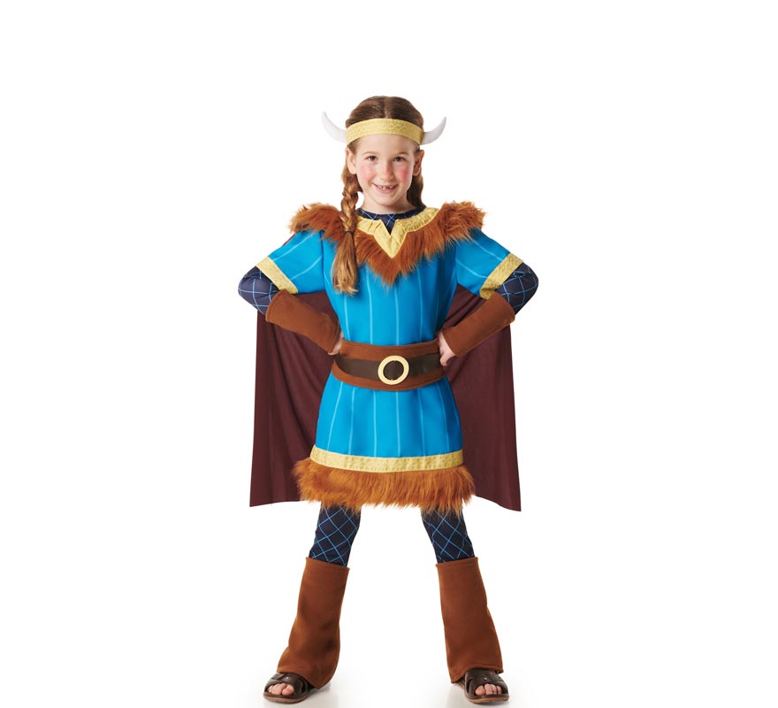 Blue Viking Costume with Cape for Kids