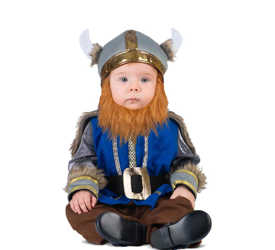 Blue Viking costume with hat for baby and child