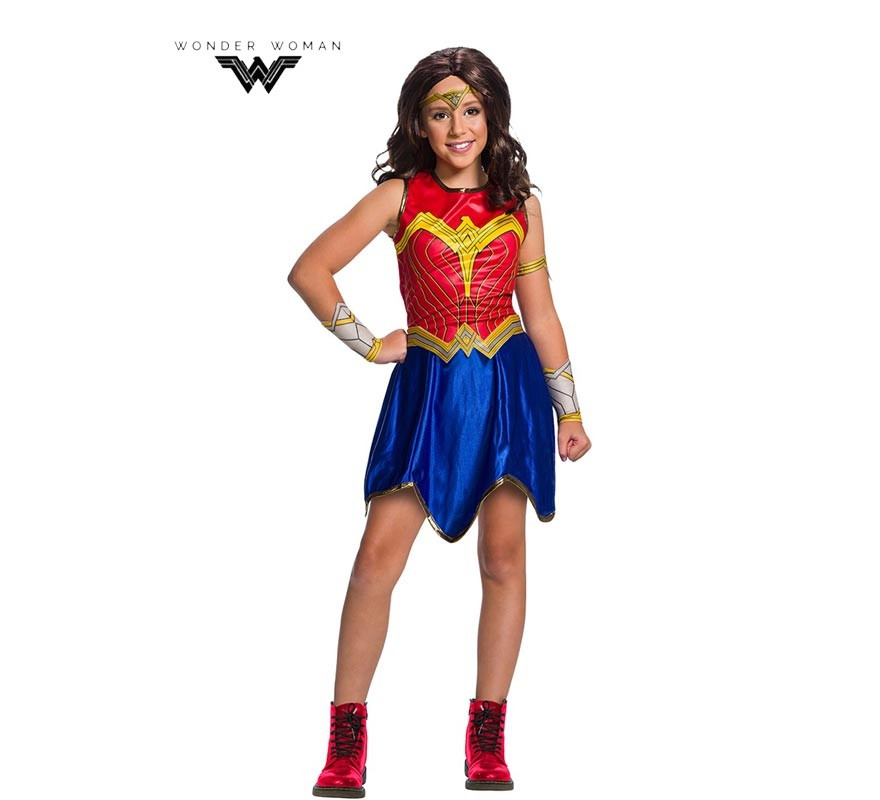 Classic Wonder Woman DC costume with headband for girls