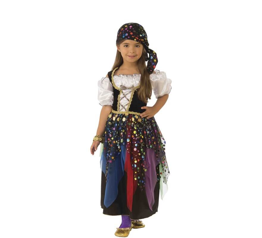 Incharacter costumes Disfraz de gitana para niñas grandes, multicolor,  mediano Fun World 170228