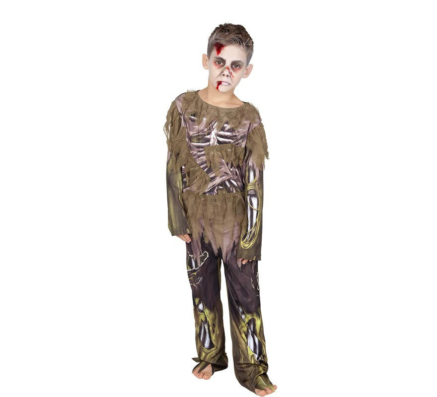 Contagious green zombie costume for kids