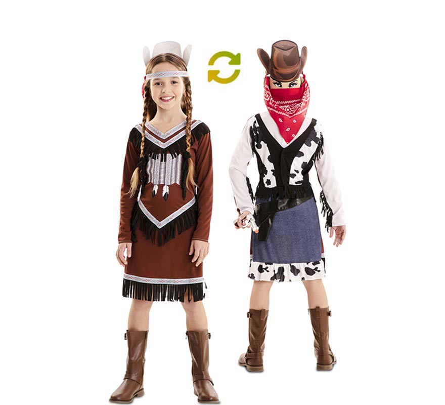 Disfraz de niña india para niñas de 55.1 in, talla M, 8-10 años para  disfraz de vaquero del salvaje oeste