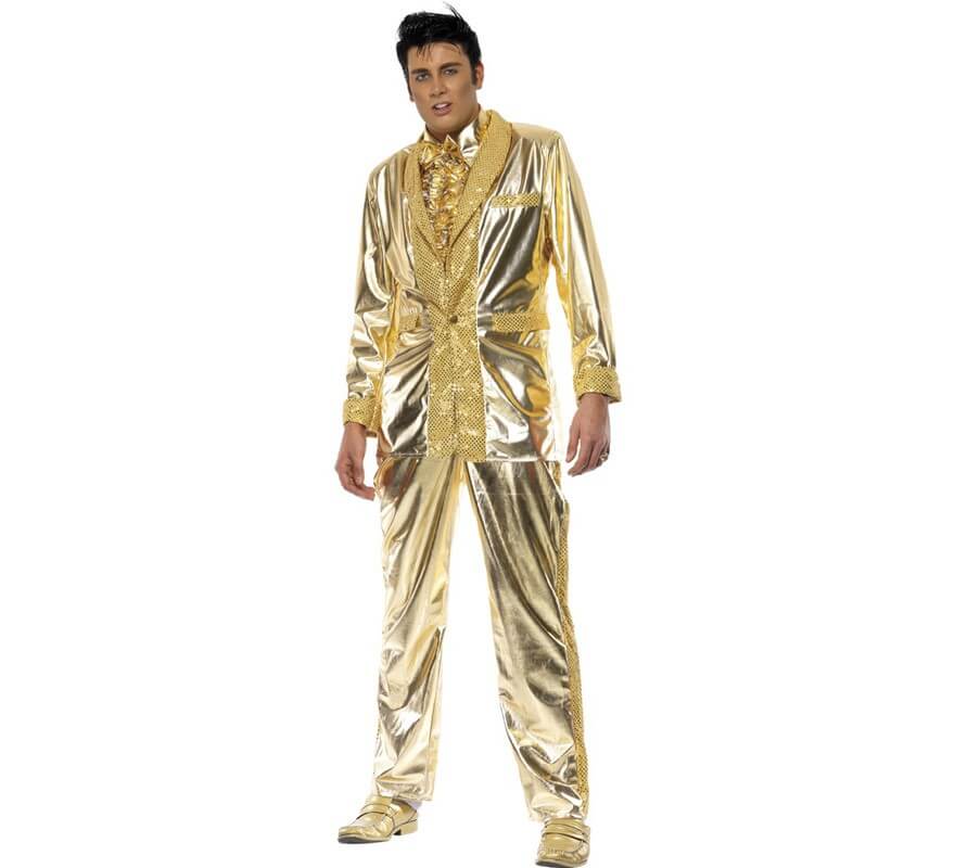 Disfraz Elvis Presley auténtico en Oro para Hombre
