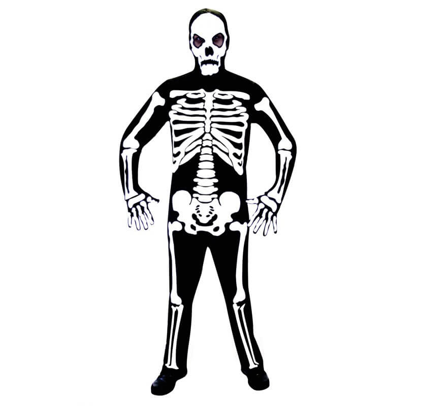 Disfraz mono de Esqueleto para hombres en talla M-L para Halloween