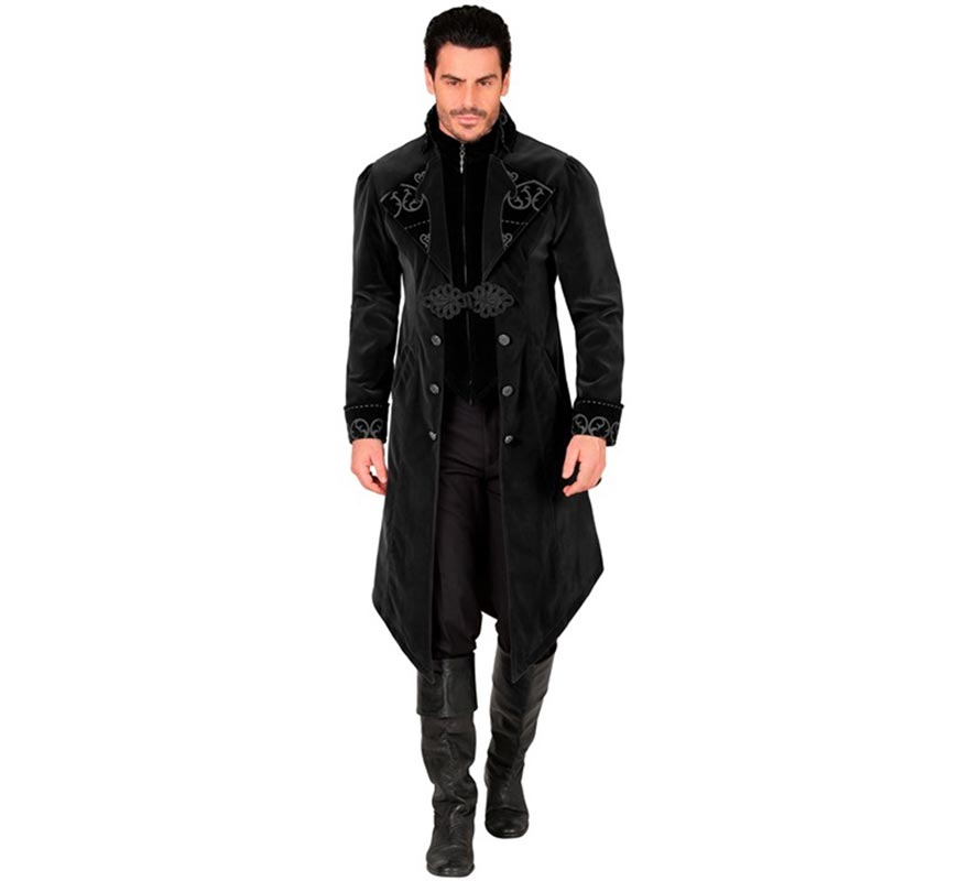 Disfraz o Abrigo Gótico Terciopelo Negro para hombre