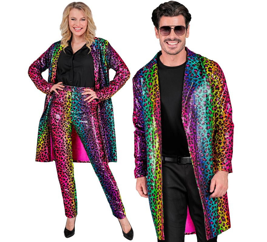 Costume or Coat Fashion Party multicolored animal print for adults