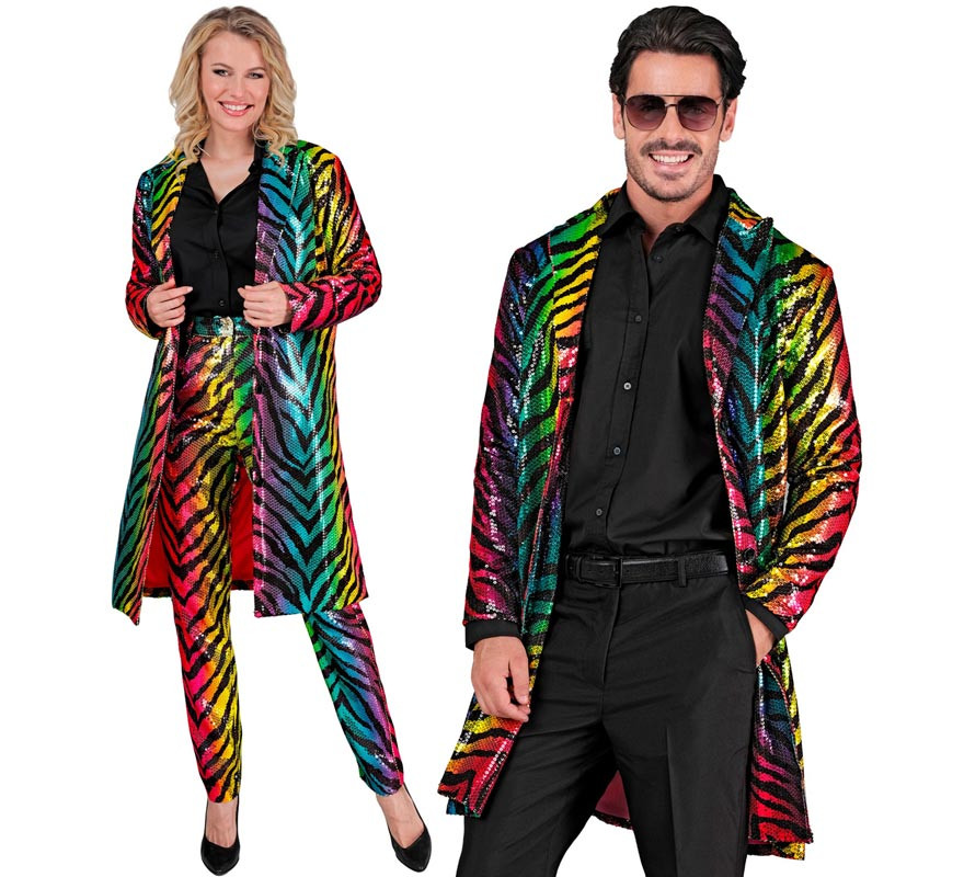 Costume or Coat Fashion Party multicolored animal print for adults