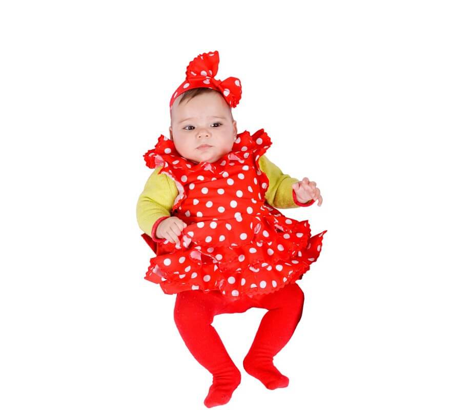 Disfraz o Babero de Sevillana para bebés 6 meses
