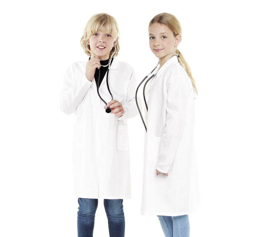 Disfraz o Bata Blanca de Médico o Laboratorio para niños