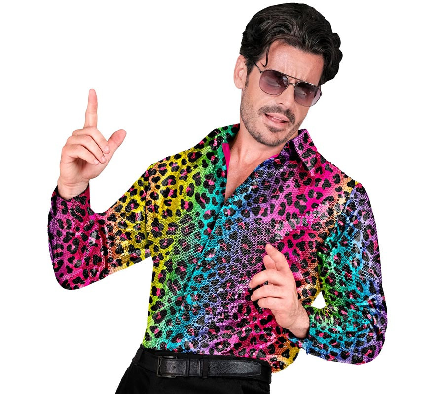 Multicolor print party shirt or costume for men