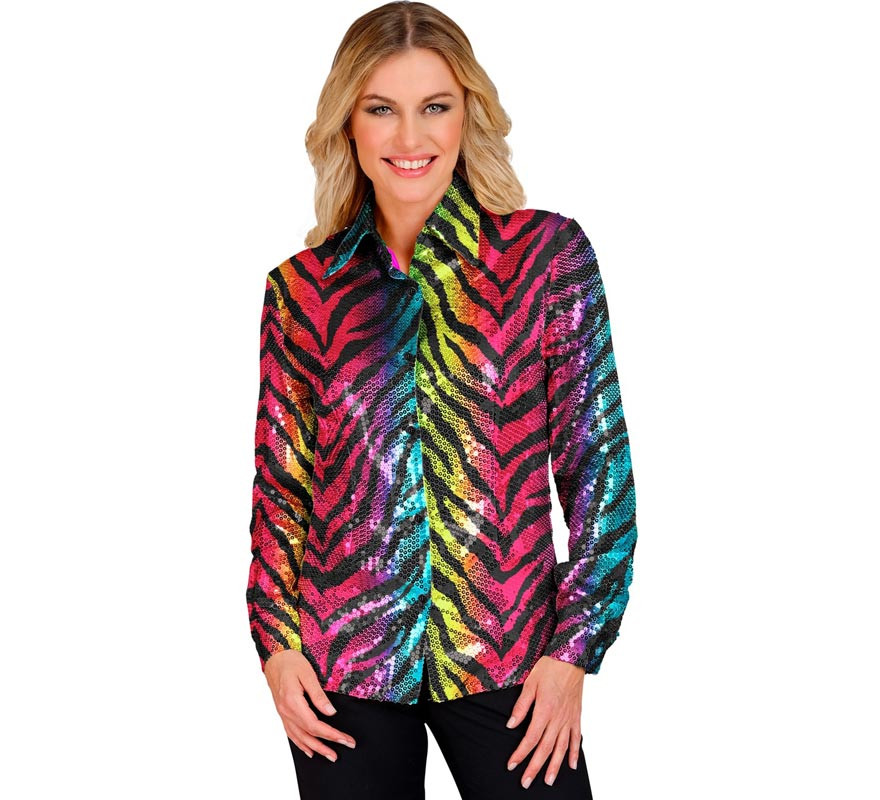 Multicolored animal print fashion shirt or costume for women