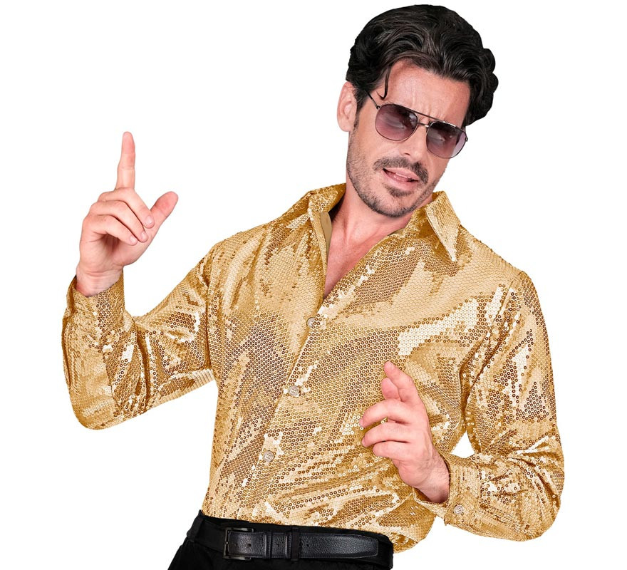 Gold Fashion Costume or Shirt with sequins for men