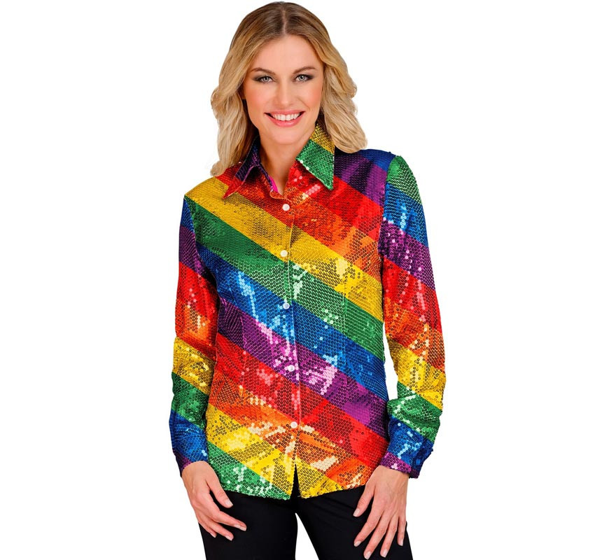 Costume or Fashion Shirt with multicolored stripes for women