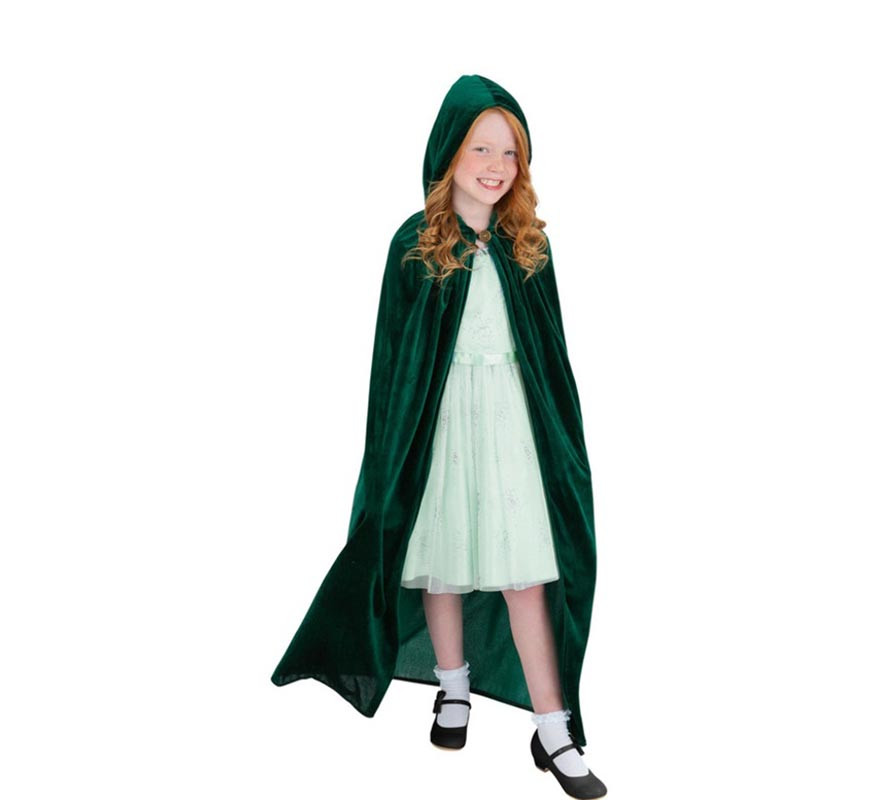Disfraz o Capa verde esmeralda Deluxe para niños