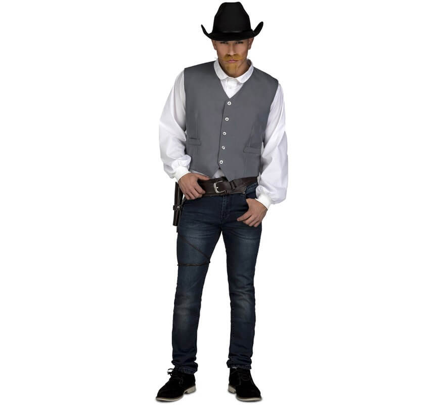 Déguisement Cowboy Homme - Gilet, Chapeau Et Foulard Occidental | Pour Halloween, Soirée Déguisée, Carnaval