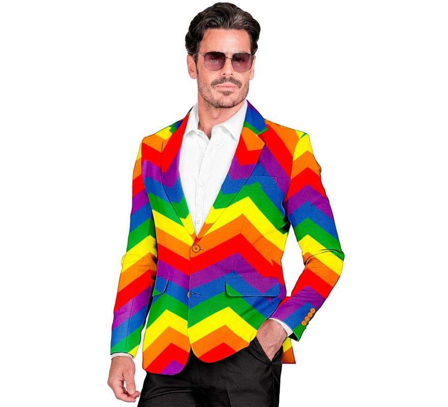 Costume or Party Jacket with multicolored pride stripes for men