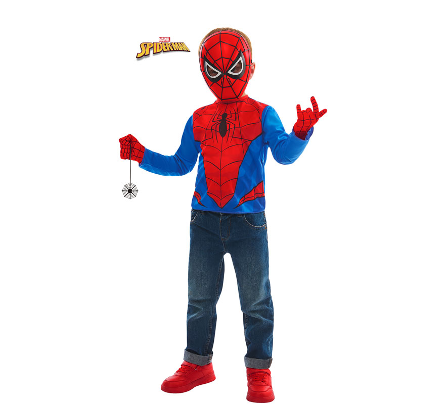 Spiderman Costume or Kit for Boys: T-shirt, Web, Mask and Gloves
