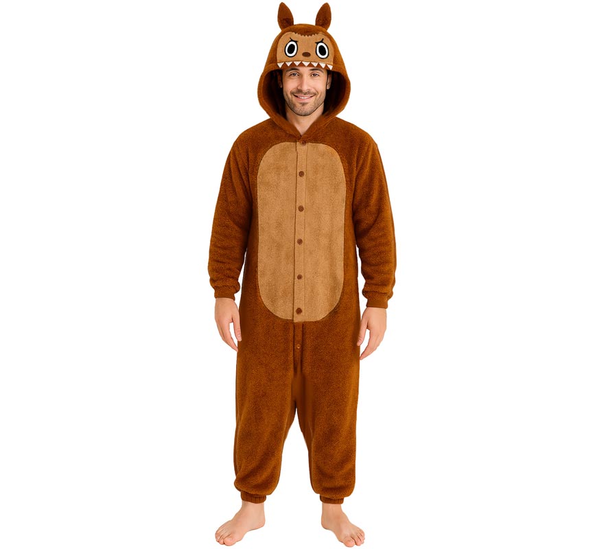 Braunes Lulu-Monster-Kostüm oder Pyjama für Herren