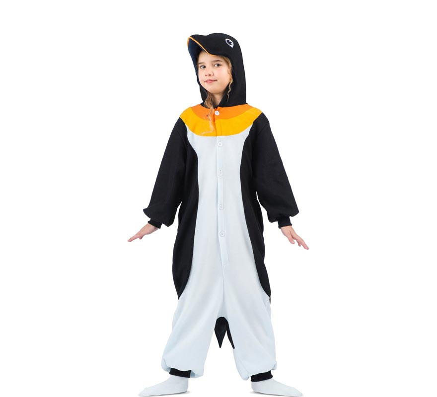 Penguin costume or pajamas with hood for children