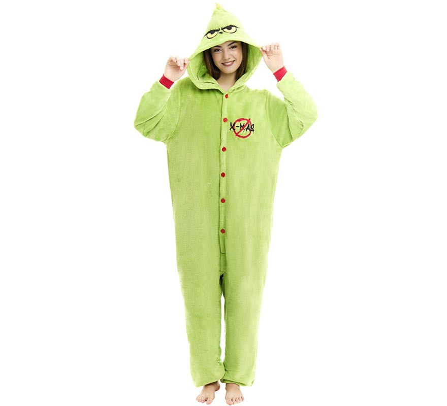 Green Christmas Elf Costume or Pajamas for Adults