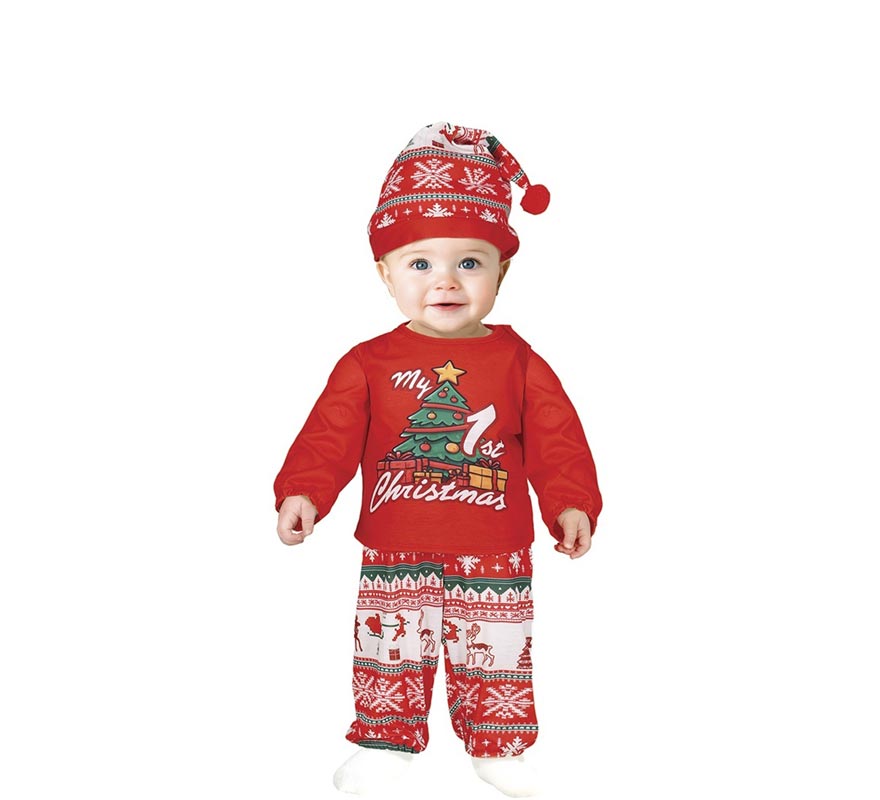 My 1st Christmas red baby costume or pajamas