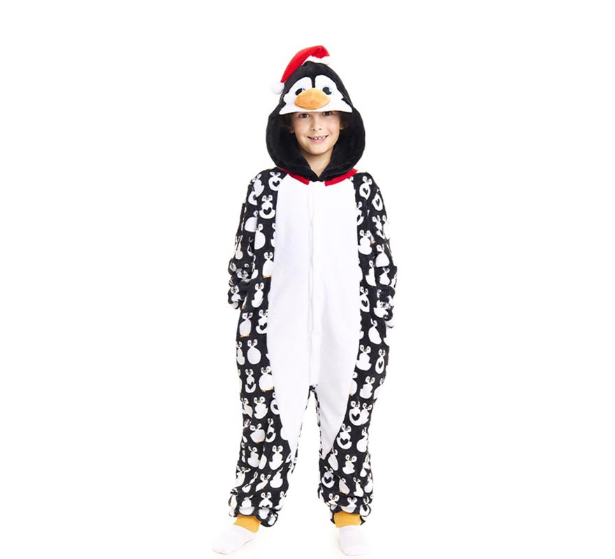 Christmas Penguin Costume or Pyjamas with hood for children