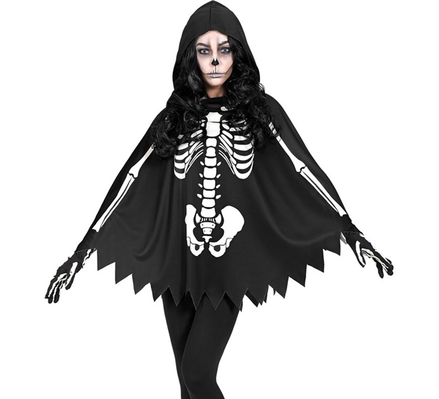 Skeleton Costume or Poncho for Women