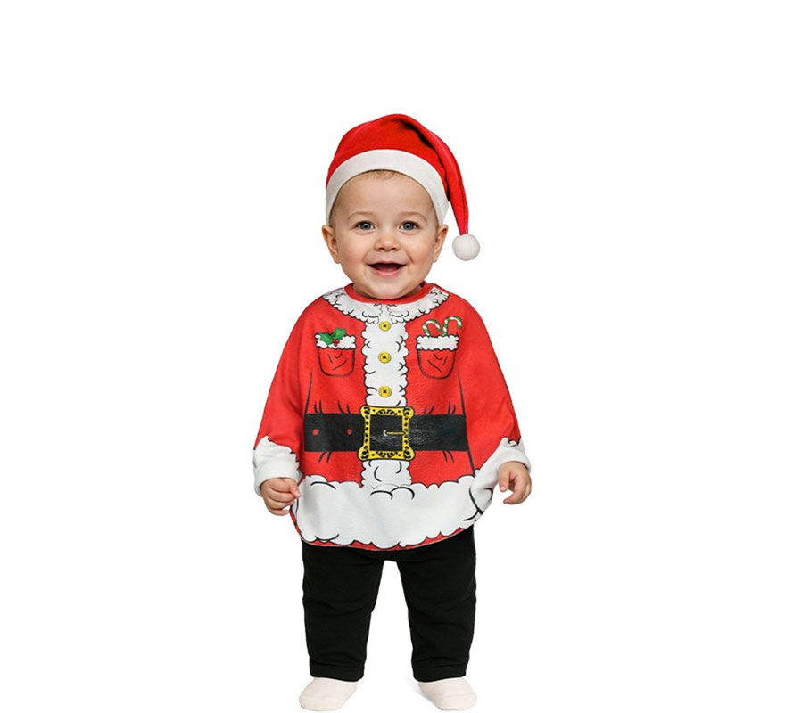 Disfraz o Poncho de Papá Noel para bebé