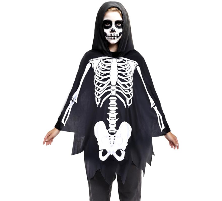 Children's Skeleton Costume or Poncho