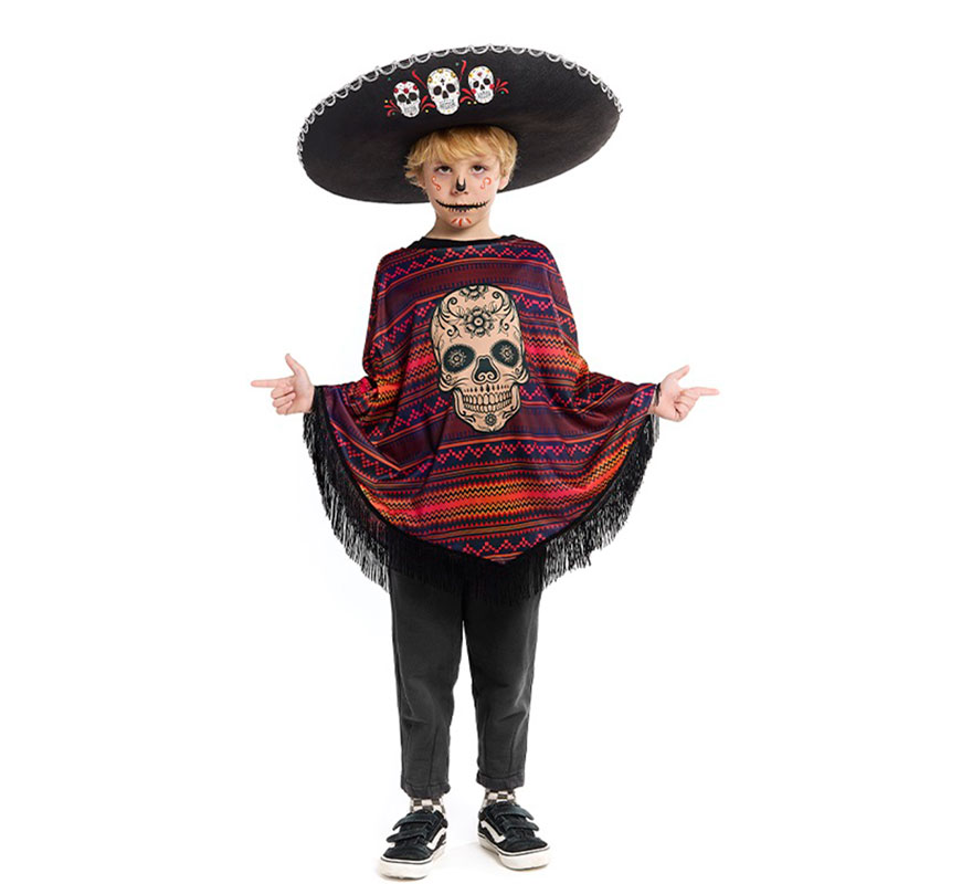 Mexican Catrina Costume or Poncho for Children